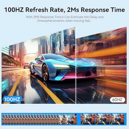 Kenowa 23.8" Large Portable Monitor 100Hz IPS FHD 1080P Freesync USB-C HDMI Gaming Monitor, External Display Dual Speakers Adjustable Stand for PC,Laptop,Mac,Phone,Game Consoles - size: 23.8"