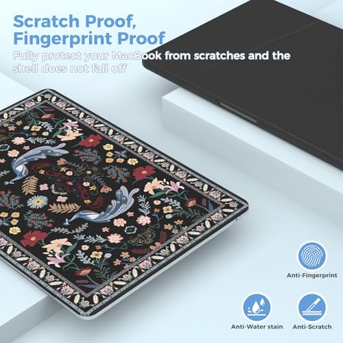 iCasso for M4 MacBook Air 13 inch Case 2026 2025-2022 M3 M2 Model A 3240 A3113 A2681, Sturdy Protective Hard Shell Case for Mac Air 13.6", Keyboard Cover + Screen Protector,Peacock Black - color: Peacock Black
