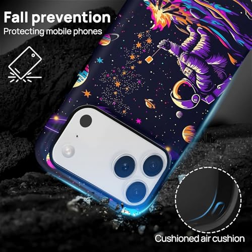 CARLOCA Case for iPhone 17 Pro,Astronaut Barbecue Design Hybrid Dual Protection Soft TPU Hard PC Shockproof Anti Scratch Men & Women Stylish Protective Phone Case - color: Astronaut Barbecue, size: iPhone 17 Pro