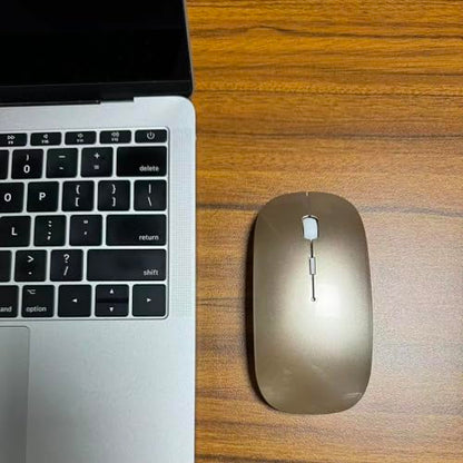 PeiBO Bluetooth 5.2 Wireless Mouse, Gold, Rechargeable, Ergonomic Design, Compatible with Laptops and Tablets - color: GOLD