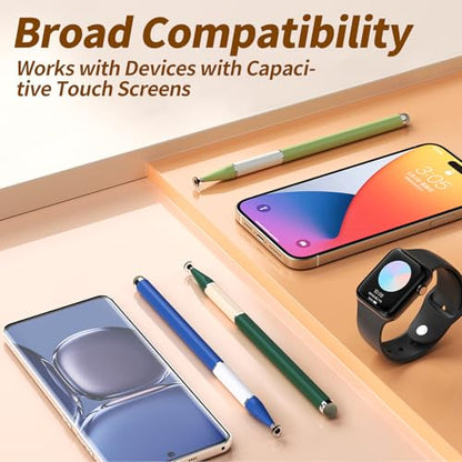 Bopomofo Stylus Pen for Touchscreen,3PCS 2-in-1 Magnetic Stylus Pen | High Sensitivity & Precision Stylus,Extended Pen Body Design,Compatible with Touch Screens(6 Tips+2 Magnetic Sheets) - color: Blue/Light Green/Dark Green