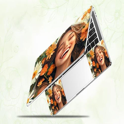 Laptop Skin Sticker Decal, Universal Reusable Vinyl Laptop Cover for 12" 13" 13.3" 14" 15" 15.4" 15.6" Notebook PC, Waterproof Scratch-Resistant with 2 Wrist Pads, Easy to Apply & Remove,Girls - color: Girls