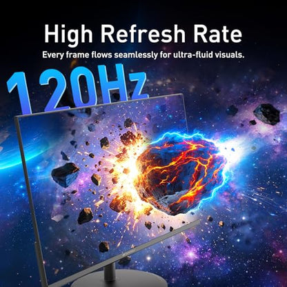 SANSUI 22 Inch 120Hz Monitor, FHD Computer Monitor 4000:1 Contrast Ratio with Adaptive Sync, HDR 100% sRGB, HDMI x 2, VESA Mount, Eye Care for Home/Office (ES-22X3AH, One HDMI Cable Included). - size: 22