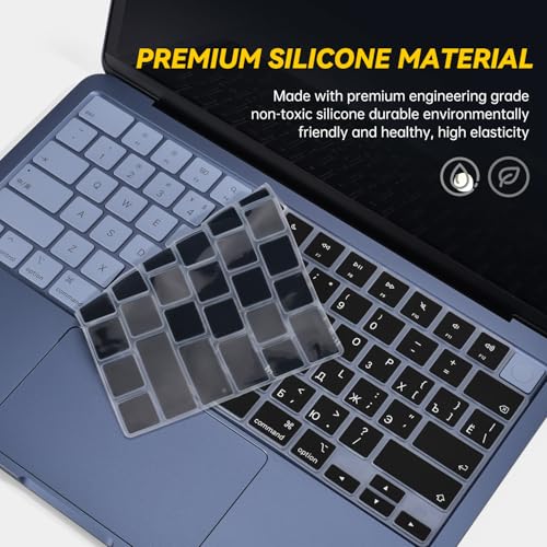 Russian Keyboard Cover Skin Compatible with 2026 Apple MacBook Neo 13 inch A3404 with A18 Pro Chip,13" MacBook Neo A18 Pro Silicone Keyboard Protector with Russia Language - Black - color: Black-Russian, size: MacBook Neo 13" 2026+