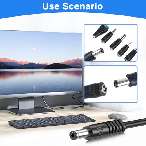 11Pcs DC Adapter Plug, Universal 5.5 x 2.1mm DC AC Power Connector | Power Supply Plug Jack Tips for Monitor, Webcam, Router, Mini PC, CCTV, Bluetooth Speaker