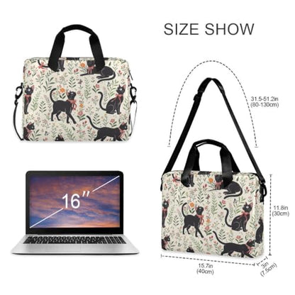 Cute Cat Laptop Case 15.6 in Computer Bag | Waterproof Laptop Briefcase Laptop Bag for Women & Men - color: Cute Cat