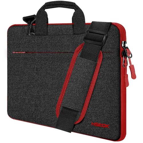 Hseok Laptop Shoulder Bag 15 15.6 16 Inch Briefcase,Compatible MacBook Pro/Neo 16",MacBook Air/Pro 15,XPS 15/16 and most 15.6-16 and Most 15-16 Notebooks,Spill-Resistant Handbag,Black & Red - color: Black & Red, size: 15-16 inch