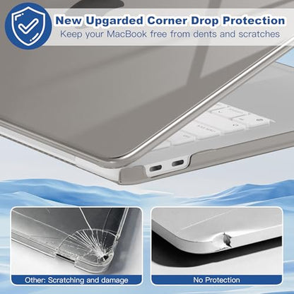 for MacBook Neo 13 inch Case 2026, Ultra-Thin Shockproof Hard Shell Laptop Cover with Keyboard Cover & Screen Protector, Anti-Scratch Accessories Kit, Crystal Grey - color: Crystal Grey