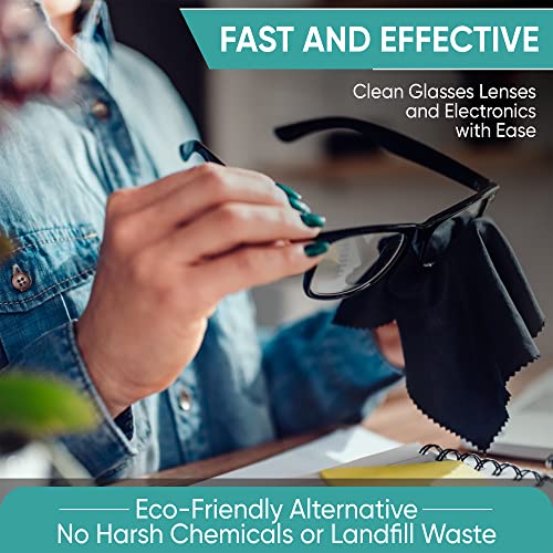 Microfiber Cleaning Cloth 12-Pack Individualy Packed (6"x 7") Glasses Cleaning Cloths for Eyeglasses Phone Computer Screen Laptop Camera Lenses (4 Black, 4 Grey, 4 White) - color: 4 Black 4 Grey 4 White