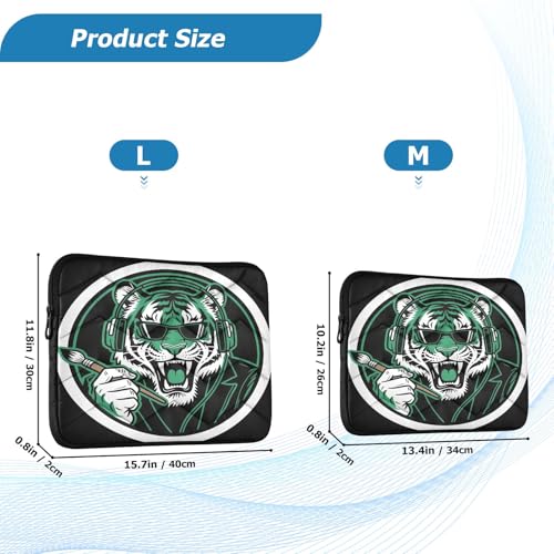 Cool Bigcat Black 15-16 Inch Quilted Laptop Sleeve Case Soft Notebook Protector Bag Computer Carrying Case - color: Cool BigCat Black, size: Large