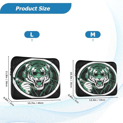 Cool Bigcat Black 15-16 Inch Quilted Laptop Sleeve Case Soft Notebook Protector Bag Computer Carrying Case - color: Cool BigCat Black, size: Large