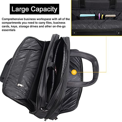 Large Briefcases For Men Canvas Tote Bag 15.6 Inch 17 Inch 19 Inch Laptop Case Work Bags Office Messenger Bag - style: Medium Size（15.6 Inch）