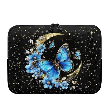 Blue Butterfly Moon 10 Inch Girls Women Laptop Sleeve Bag Computer Cover Zipper Tablet Carrying Case Protective Notebook Sleeves Briefcase Handbag for Travel/Business/School - color: Blue Butterfly Moon, size: 10 Inch