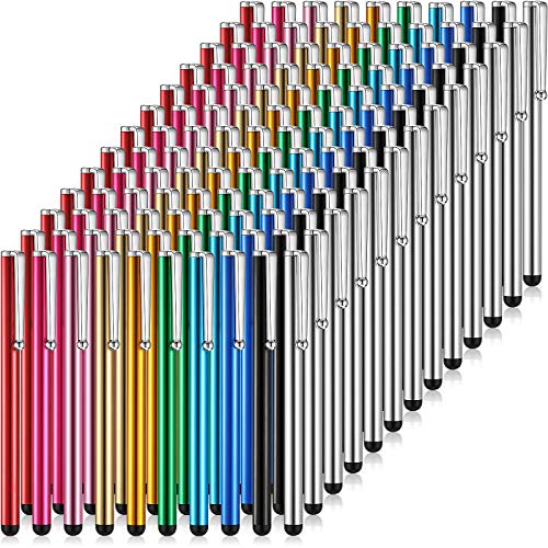 Outus 130 Pcs Stylus Pens Bulk for Touchscreens, Universal Capacitive Stylus Digital Pen for Everyday Writing Drawing, Compatible with Phone Tablet Most Device with Capacitive Touch Screens, 10 Colors