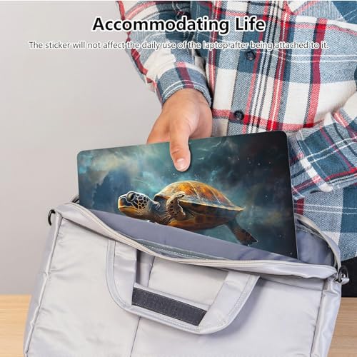 Universal Laptop Skin Sticker with 2 Wrist Pad Skins, Waterproof Scratch Resistant Vinyl Laptop Cover Decal, Cut to Fit for 11–15.6 Inch MacBook HP Dell Lenovo, Galaxy Turtle - color: Galaxy Turtle