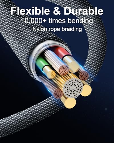 ZBF 100W USB C Magnetic Charging Cable,2 in 1 Magnetic Phone Charger Cable for Type C(1- Pack 6.6FT),USB-C to USB-C Cable 5A Fast Charging for iPhone 17 16 15,14,13 Pro Max, Mac Book Pro,iPad