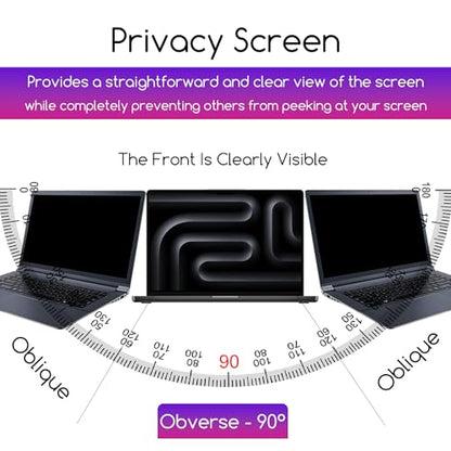 15.6" Privacy Screen Protector | 9H Tempered Glass with Anti-Blue Light & Anti-Glare | Universal Fit for HP, Dell, ASUS, Samsung, Lenovo, Acer, MSI 16:9 Laptops (Wide-Angle Privacy + Eye Comfort) - size: Privacy Glass-15.6 Inch 16:9