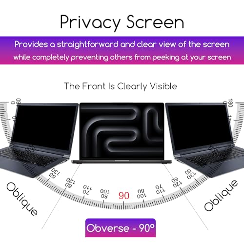 15.6" Privacy Screen Protector | 9H Tempered Glass with Anti-Blue Light & Anti-Glare | Universal Fit for HP, Dell, ASUS, Samsung, Lenovo, Acer, MSI 16:9 Laptops (Wide-Angle Privacy + Eye Comfort) - size: Privacy Glass-15.6 Inch 16:9