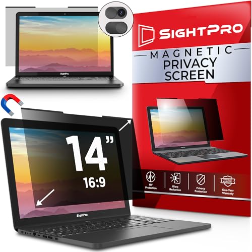 Magnetic Laptop Privacy Screen 14 Inch 16:9 - Patented Removable Laptop Privacy Filter Shield and Protector - size: Laptop 14 Inch 16:9