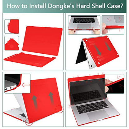 for MacBook Pro 13 inch Case 2023 2022 2021 2020 Release Model: A2338 M2/M1 A2289 A2251 with Touch Bar & Touch ID, Frosted Matte Plastic Hard Shell Case & Keyboard Cover, Red - color: Red