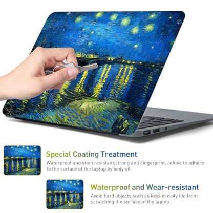 12.1 13 13.3 14 15.4 15.6 Inch Laptop Skin Decal, Laptop Stickers Decals for Notebook PC, Universal Reusable Vinyl Laptop Cover Sticker, Waterproof Art Protector I Starry Night Over The Rhone - color: Starry Night Over the Rhone