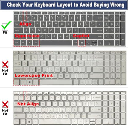 Keyboard Cover for 2026 2025 2024 HP 15.6 inch Laptop 15-fc 15-fd Series, HP 15z-fc000/fc100 15t-fd100 15t-fd000 15-fd0123dx 15-fd0127dx 15-fd0125dx 15-fc0146dx 15-fc0057wm fd0023dx fd0083wm fc0093dx - color: Black