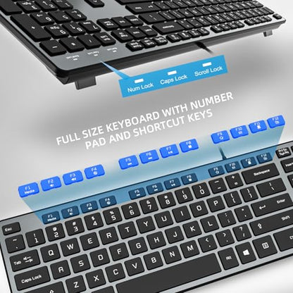 USB Wired Keyboard for Window,Comfortable Quiet Chocolate Keys, Durable Ultra-Slim Wired Computer Keyboard(QWERTY) for PC, Windows 11/10/8/7/XP/Vista KB1430 - color: grey