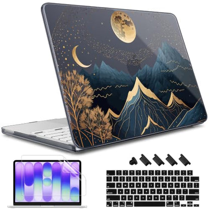 May Chen Compatible with MacBook Neo 13 inch Case 2026 Model A3404, Plastic Hard Shell,Keyboard Cover,Screen Protector,Dust Plug, for MacBook Neo 13" with A18 Pro Chip, Starry Mountain - color: Starry Mountain