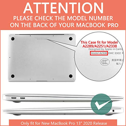 CISSOOK Case Compatible with MacBook Pro 13 inch 2025-2020 Release | 4in1 Set Hard Shell Case Midnight Green Cover with Keyboard Cover for MacBook Pro 13" M1 M2 A2338 A2251 A2289 - color: Light Matcha Green