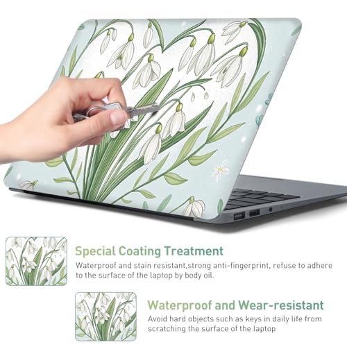 12.1 13 13.3 14 15.4 15.6 Inch Laptop Skin Decal, Laptop Skins Stickers Decals for Notebook PC, Universal Reusable Vinyl Laptop Cover Sticker, Waterproof Art Protector I Green Flower Heart - color: Green Flower Heart