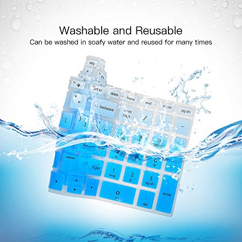 Keyboard Cover for HP Laptop 15-db 15-dw 15-dy 15-da 15-bs/bw 15-ef 15t 15z 14"x 4.6" 15-db0011dx 15-dy1043dx/dy1051wm 15-dw0037wm/dw1083wm 15-ef1001ds ef1023dx, HP 17-by/bs/ca 11" Keyboard Skin, Blue - color: Ombre Blue