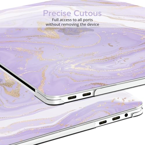 BELKA for MacBook Pro 13 inch Case M2 M1 2022 2021 2020-2016, Purple Marble | A2338 A2251 A2289 A2159 A1989 A1706 A1708, Plastic Hard Shell for MacBook Pro 13.3 inch Case&Keyboard Cover&Screen Protector - color: Purple Marble