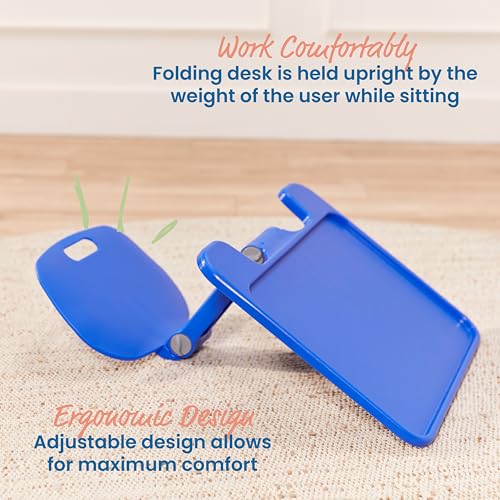 ECR4Kids The Surf Folding Portable Lap Desk, Large, Flexible Seating, Blue - color: Blue