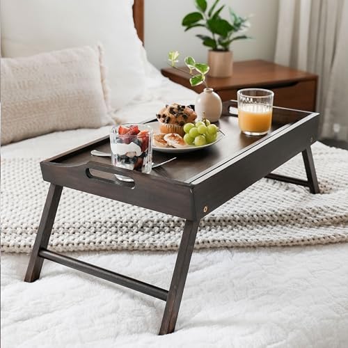 ROSSIE HOME Wood Bed Tray – Java Bamboo, Fits 17.3” Laptops - color: Java Bamboo, size: Extra Large
