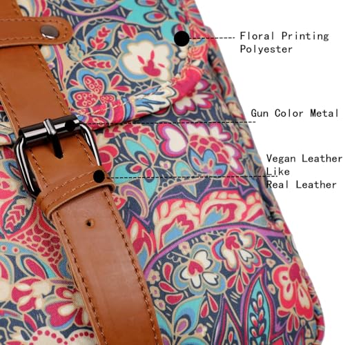 Baosha 15.6 Inch Laptop Bag Floral for Women Briefcase Shoulder Bag Messenger Bag YL-01