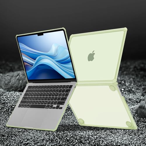 MOSISO Compatible with MacBook Air 13 inch Case M5 2026 M4 M3 M2 2025-2022 | A3449 A3240 A3113 A2681, 3 in 1 Kit Crack-Resistant Heavy Duty Protective Hard Shell Case Cover with TPU Bumper, Sage Green - color: Sage Green