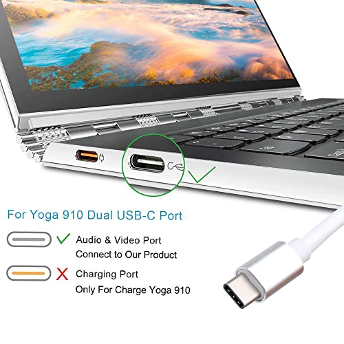 USB-C to VGA Adapter, USB 3.1 Type C (Thunderbolt 3) to VGA Converter Compatible with MacBook Pro, New MacBook, MacBook Air 2018, Dell XPS 13/15, Surface Book 2 and More (Silver)