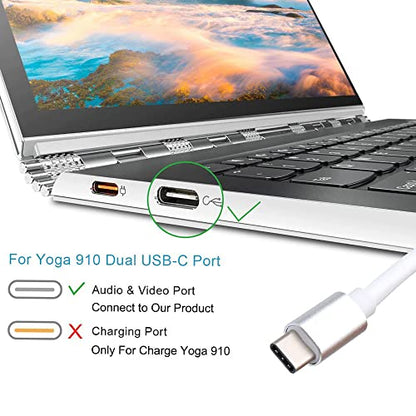 USB-C to VGA Adapter, USB 3.1 Type C (Thunderbolt 3) to VGA Converter Compatible with MacBook Pro, New MacBook, MacBook Air 2018, Dell XPS 13/15, Surface Book 2 and More (Silver)