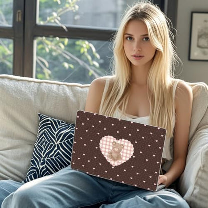 Compatible with MacBook Neo 13 inch Case 2026 Cute Bear Love Heart | Release Model A3404 with A18 Pro Chip | Protective Hard Shell Matte Cover for MacBook Neo 13'' - color: Bear Heart, size: MacBook Neo 13 inch