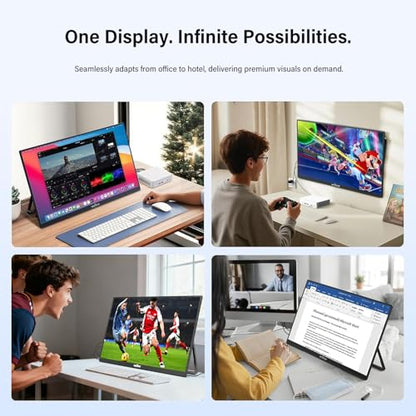 InnoView Large Portable Monitor 23.8inch FHD 1080P 144Hz USB-C, HDMI Computer Display HDR 100% sRGB IPS Gaming Monitor W/180°Adjustable DC Eyes Care Stand for Laptop PC MAC Phone PS4 Xbox Switch - size: 23.8" 1080P 144Hz