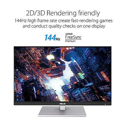 ASUS ProArt Display 27” 1440P Professional Monitor (PA278CGV) - IPS, QHD (2560 x 1440), 144Hz, 95% DCI-P3, ΔE < 2, Calman Verified, USB-C PD 90W, FreeSync Premium, DisplayHDR 400, Height Adjustable - style: 27" QHD 144Hz USB-C Mac