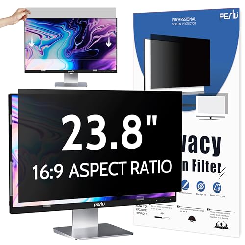 Peslv Privacy Screen for Computer Monitor 23.8 Inch 16:9 Aspect Ratio, Anti Blue Light Glare Removable 23.8 in Privacy Screen Filter Protective Film, HD 23.8 Inch Privacy Screen Protector for Monitor - size: 23.8 Inch (Diagonal) - 16:9 Aspect Ratio