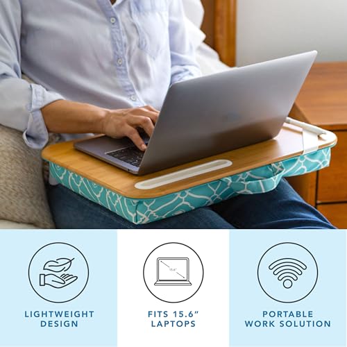 LAPGEAR Designer Lap Desk – Aqua Trellis, Fits 15.6” Laptops - color: Aqua Trellis, size: Single Lap Desk