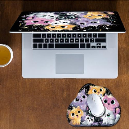 Laptop Skin Sticker Decal 15-15.6 Inch with Cute Mouse Pad, Universal Reusable Vinyl Sticker for 12.1 13 13.3 14 15.4 Inch Netbook and Notebook PC, Cute Cats - color: Cute Cats