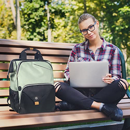 Hap Tim Laptop Backpack, Travel Carry on Backpack for Women, Nurse Teacher Work Backpack (7651-GB) - color: Green Black