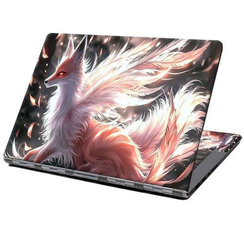 Laptop Skin Sticker Decal 12" 13" 13.3" 14" 15" 15.6",Waterproof Scratch Resistant Vinyl,Reusable Easy to Apply,for MacBook HP Dell Notebooks Netbooks Laptop,2 Wrist Pads,Cute Pink Fox - color: Cute Pink Fox