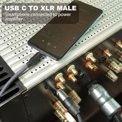 24Bit/96Khz USB c to XLR Male Audio Cable,USB C Smartphone/Laptop to XLR Male Output Cable for Amplifier, Speaker, Mixer Console, etc 3.3 FT - color: 3.3Feet