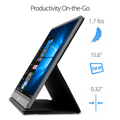 ASUS ZenScreen MB16AC 15.6 Inch 1080p USB-C Portable Monitor | USB-C, Eye Care, Auto-Rotate, Foldable Smart Case, Laptop Screen Extender, Travel Display for MacBook and PC - style: 16" Smart Cover