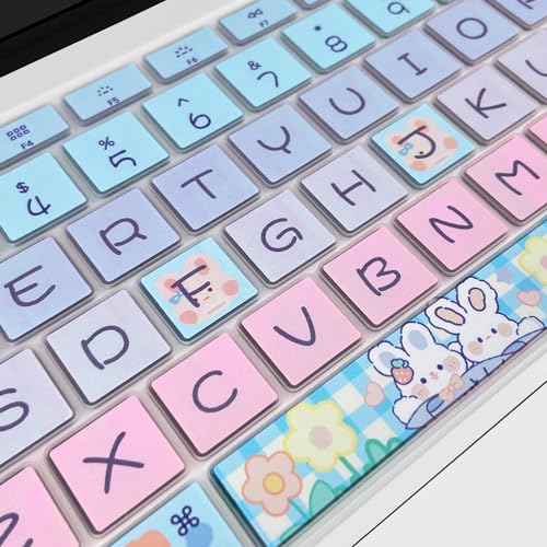 Silicone Keyboard Cover for MacBook Air 13 inch 2021 2020 Model A2179 A2337 M1 Chip, Cute Bunny - color: Cute Bunny
