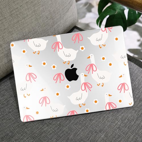 MEEgoodo Compatible with MacBook Pro 14 inch Case (M5/M4/M3/M2/M1) Pro/Max 2026 2025 2024 2023 2021, Case Fit Model A3427/A3426/A3434/A3112/A3401/A3185/A2918/A2992/A2779/A2442, Goose Farm & Bows - color: Goose Farm & Bows